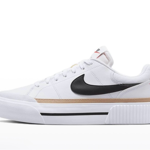 Nike Women Court Legacy Lift White Black Casual Platform Shoe DM7590-100 - Picture 2 of 14